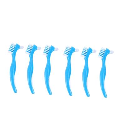 PartyKindom 6 Pieces Tool False Toothbrush Cleaning Brush Interdental Brush Denture Child 1 piece (1 pack) Bluex2pcs