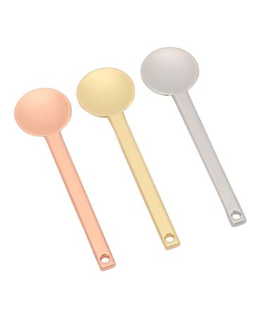 3pcs Metal Cosmetic Spatulas Mini Cosmetic Spatulas Round Head Lightweight Multifunction Small Makeup Face Cream Spoon
