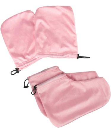 2paires Mitaines Pour Th rapie Cire Lot Accessoires De Bain Coton Thermique Pour Usage Domestique Ou Professionnel 28x20cm rose - Buy Online on GoSupps.com