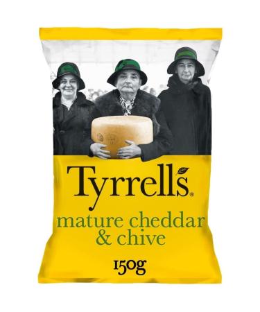 TYRRELL'S - Tyrrell'S Chips Lisses Cheddar Affin Et Ciboulette 150G - Lot De 4