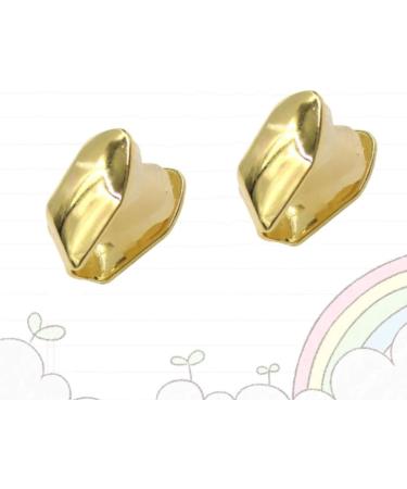Heallily Hip Hop Teeth Caps - 2-Piece Golden Tooth Jewelry for Music Festivals & Parties | Punk Accessories & Costume Decoration - Buy Online on GoSupps.com