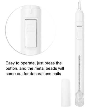 Nail Bead Pen for Manicure 2800 Metal Balls Nail Art Tool with Steel Balls Non-Deformation and (silver) - Buy Online on GoSupps.com