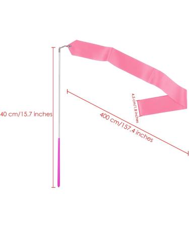Dance Ribbons with Wands - 4 Yards Long Rhythmic Gymnastics Streamer for Kids - Pink - Buy Online on GoSupps.com