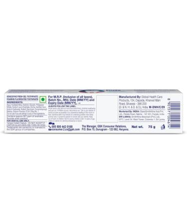 Buy Sensodyne Fresh Mint & Fresh Gel Toothpaste Bundle for Sensitive Teeth - 75g (2.64 oz) - International Shipping Available - Buy Online on GoSupps.com