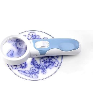 Magnifying Glass with Light 5X for Reading Inspection Hobbies - with a Lens Cloth Bag Magnifier/Blue Comfortable Anniversary - Buy Online on GoSupps.com