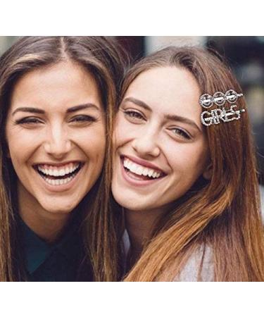 16-Piece Bling Rhinestone Letter Hair Clips Set - Crystal Luxury Hair Barrettes for Women Girls (Silver) - Headwear Accessories - Buy Online on GoSupps.com