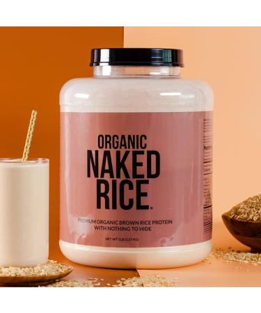Naked Rice Organic Brown Rice Protein Powder - 5lb Bulk | GMO-Free, Gluten-Free, Soy-Free | Plant-Based Vegan Protein with No Artificial Ingredients - 76 Servings - Buy Online on GoSupps.com