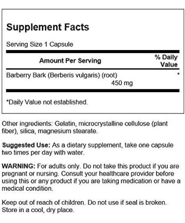 Swanson Full Spectrum Barberry Root Bark 450mg - 60 Capsules (2 Pack) | International Shipping Available - Buy Now - Buy Online on GoSupps.com