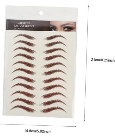 Balacoo 9 Sheets Waterproof Eyebrow Stickers Stick on Eyebrows False Eyebrows Cosmetics Tool Shaping 6d 21x14.7cm Brown - Buy Online on GoSupps.com