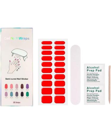 NCTCITY Gel Nail Polish Strips Stickers 20 Full Wraps Semi-Cured Nail Art Sticker Waterproof Self-Adhesive Gel Stickers Decals with Nail File for Cute Women Girls (Gold Pink) Bss-0065 - Buy Online on GoSupps.com