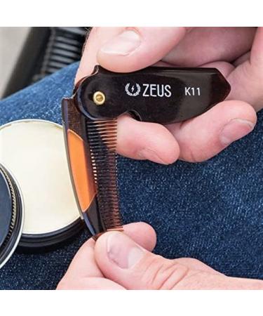 ZEUS Folding Saw-Cut Mustache Comb - Handmade, Best Moustache Pocket Comb (Traditional) - K11 - Buy Online on GoSupps.com