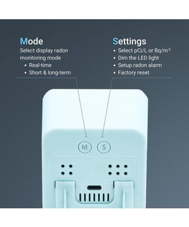 Ecosense EB100 Ecoblu Digital Radon Detector | Fast & Accurate Short-Term & Long-Term Surveillance | Easy-to-Use LED Screen (Blue) - Buy Online on GoSupps.com