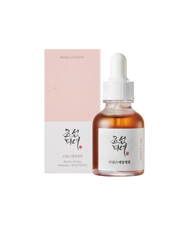 Beauty of Joseon Revive Snail Mucin Ginseng Serum Hydrating Peptide Facial Moisturizer Dark Spot Acne Scar Remover for Sensitive Face. Korean Skin Care for Men and Women 30ml 1fl. oz