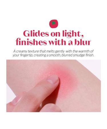 Etude Fruity Lip & Cheek Blur Balm Sheer Tinted, Moisturizing Cream Balm with Puff, Hydrating Multi-Use Lip & Cheek Color #4 Unripe Plum 2.3g - Buy Online on GoSupps.com