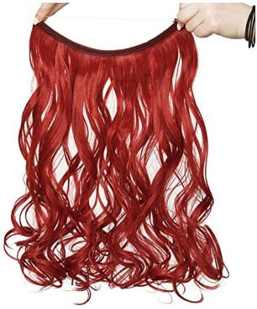 Buy Silk-Co Dark Red Hair Extensions 50cm | Adjustable Band Invisible Cord Corrugated Synthetic Extensions for Women - Buy Online on GoSupps.com