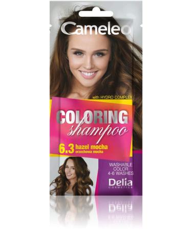 Delia Cosmetics Cameleo - Tinted shampoo - Hazel Mocha - Quick and easy colour to colour refresh - No ammonia or oxidant - Shampoo in bag - 40 ml