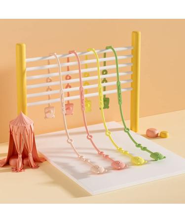 Bear Silicone Pacifier Chain - 2pcs Baby Chewing Gum Toy with Drop-proof Clip (Pink & Green) - International Shipping - Buy Online on GoSupps.com