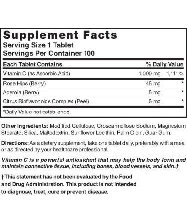 Nature s Blend Vitamin C 1000mg w/Rose Hips Tablets 100 ct - Buy Online on GoSupps.com