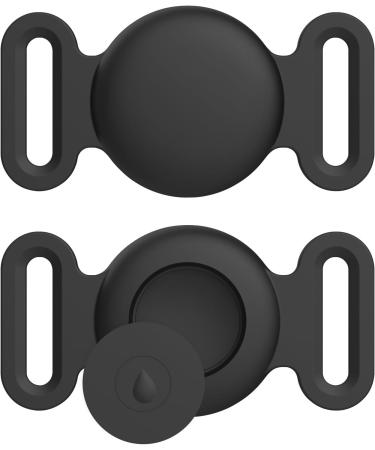 Vancle 2-Piece Airtag Dog Collar Case - Waterproof Silicone Protector for Pets | Black Small Dog & Cat Accessory - Buy Online on GoSupps.com