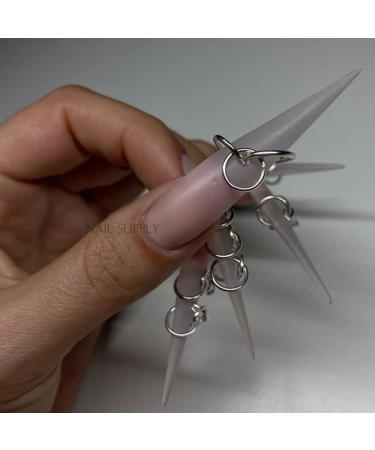 Nail Piercing Dangle Rings Mix Color Open Loops Jewelry DIY Nail Art Charms Glitter 3D Rhinestones Acrylic Decoration - Box of Metal Alloy Designs - Buy Online on GoSupps.com