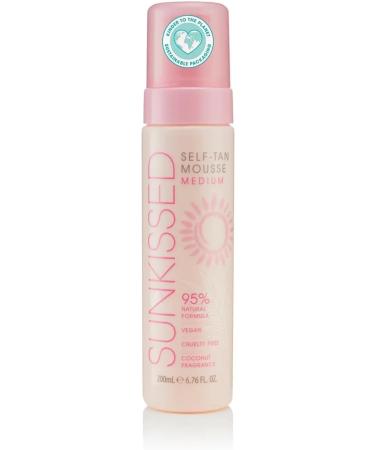 Sunkissed Self Tan Mousse 200ml - Medium | Best Self Tanning Mousse for Natural Glow | Free International Shipping - Buy Online on GoSupps.com