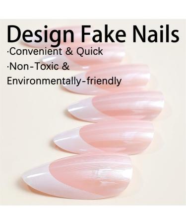 AJTUTUS French Tip Press on s Full Cover False s False s Glossy Nude False s Tip Manicure Supplies - Buy Online on GoSupps.com