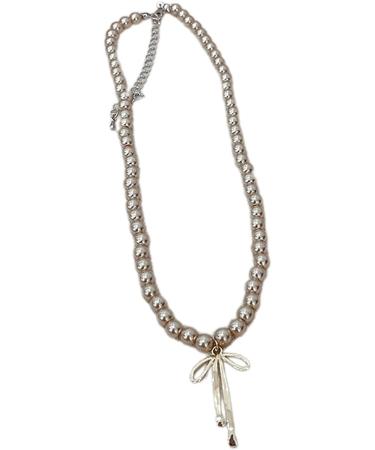 SOUTHJIELING Elegant Bow Pendant & Choker Pearl Necklace - Brown Pearl Charm Jewelry for Women - Buy Online on GoSupps.com