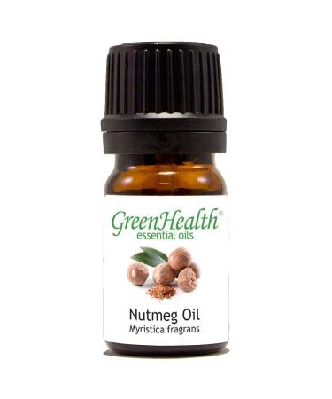 Nutmeg 1/6 fl oz (5 ml) Glass Bottle 100% Pure Essential Oil GreenHealth
