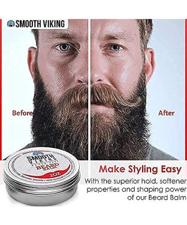Smooth Viking Beard Balm for Men - Strong Hold Styling Balm with Essential Oils & Beeswax - 2oz - Boost Healthy Beard Growth - Buy Online on GoSupps.com