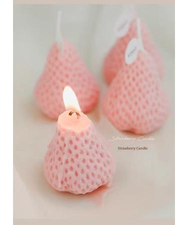 Cute Strawberry Soy Wax Candle | Mini Decorative Scented Candles for Bedroom & Bathroom | Perfect for Parties - International Shipping Available - Buy Online on GoSupps.com
