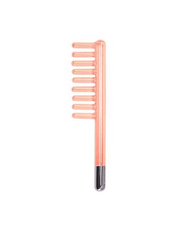 High Frequency Wand Electrode Glass Tube 3 Colours 7 Shape Portable High Frequency Device Replacement Parts Beauty Parts Elitzia ETJX006RC (Red Comb)