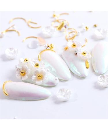 12 Boxes Mixed metal Colorful Nail Art Decoration Glitters Flower 3D Shell Flower Shell Beads Nail Rhinestones - Buy Online on GoSupps.com