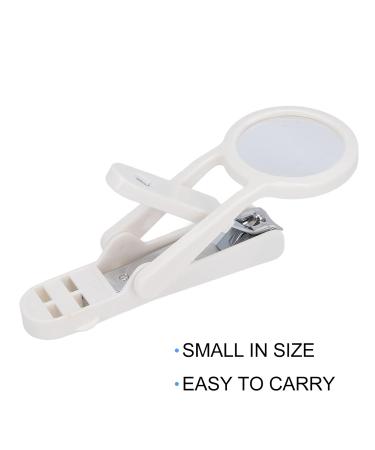 Stainless Steel Adjustable Nail Snap with Magnifying Glass for Seniors - Fingernail & Toenail Cutter Care (White) - Buy Online on GoSupps.com