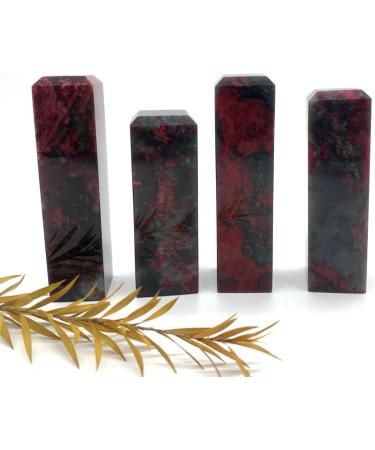 Natural Crystal Rough Natural Peach Blossom Jade Quartz Seal Engraved Seal Hand Engraved Gem Stones GiftsDecor Minerals Can be Used for - Buy Online on GoSupps.com