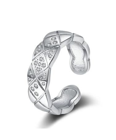 DNCG Women's Rings Open Adjustable Korean Version Simple Minor Pure Gold-Plated Rings Ins Cold Scenery Noodles Index Finger Ring Set Ring