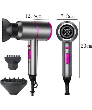 Professional 1500W Hair Dryer Ionic Powerful Hairdryer Lightweight Hair Dryers 3 Wind speeds with Diffuser & Concentrator for Travel Salon Home Use Gray Small Gift - Buy Online on GoSupps.com