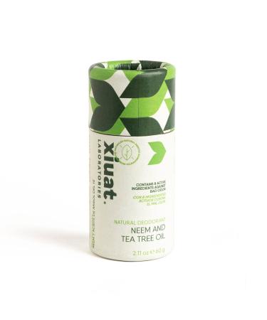 XIUAT Laboratories Natural Deodorant with Neem and Tea Tree Oil 60g - Organic Odor Eliminating Antiseptic Action Does Not Clog Pores - Free of Aluminum/Parabens/Alcohol - Eco Packaging