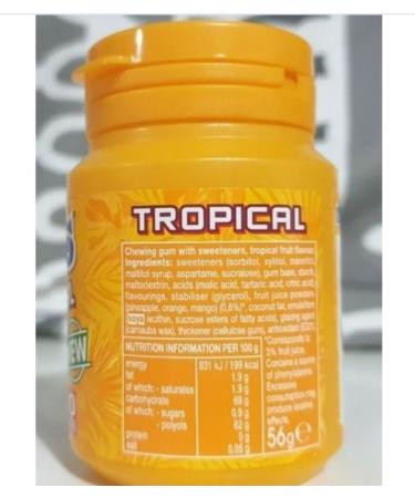 Mentos Sugar Free Chewing Gum Pure Fresh Tropical Bottle 40 Gum Pieces Per Bottle (Pack Of 8) + Complimentary Shopping List - Buy Online on GoSupps.com