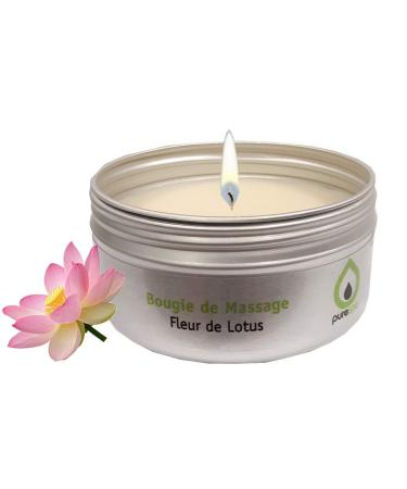 Bougie de Massage Fleur de Lotus 100% vegetable without paraffin WITHOUT parabens long-lasting