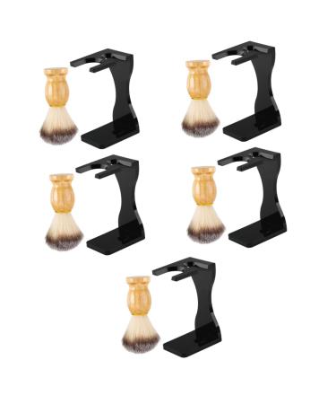 FOMIYES 5 sets Rohanset men's suits cosmetics set men's suits for men acrylic rasier brushes shaving brushes and shaving shell Razor brushes wood-shaving brush storage stand