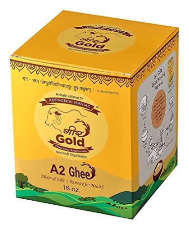 GirGold Premium A2 Gir Cow Ghee 16 Oz - Elixir of Life | Non-GMO, Grass Fed, Holistic Health Benefits | Bilona Method - Buy Online on GoSupps.com