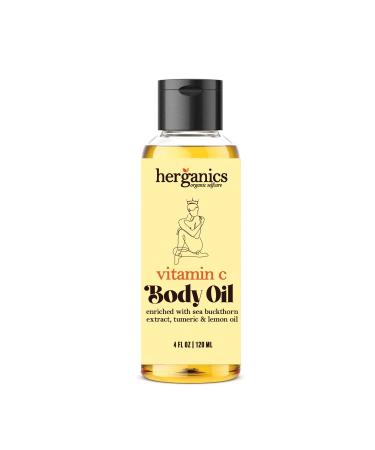 Herganics Vitamin C Oil: Brightening Serum for Face & Body with Gua Sha for Lymphatic Drainage - Buy Online on GoSupps.com