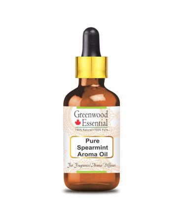 Greenwood essential natural green mint aroma oil (suitable for aroma diffuser) with glass dripper natural therapeutic quality 5ml (0.16 oz)