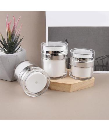 3PCs Airless Cosmetic Pump Jar Container - 30g Refillable Glass Vial for Lotions Creams & Liquid Foundation - Ideal for Travel & Retention - Buy Online on GoSupps.com