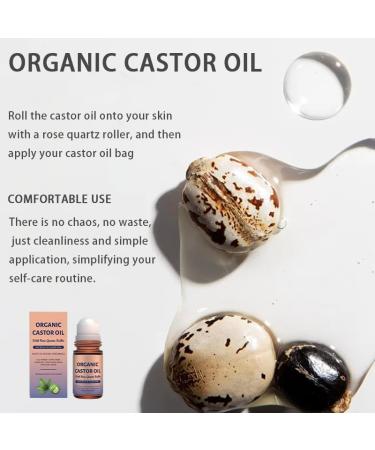 Organic Castor Oil with Rose Quartz Roller Cold-Pressed Pure Organic Castor Oil Roller Ball for Hair Growth Eyelashes Eyebrows & Skin 1.7 fl oz(1) - Buy Online on GoSupps.com