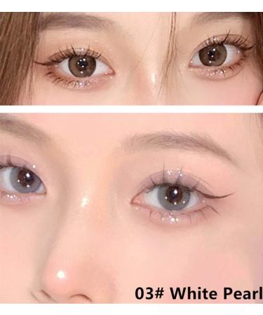 Korean Glitter Makeup Set: Go Ho Liquid Eyeshadow, Glitter Eyeliner, and Lip Gloss - White Pearl Shade for Women - Buy Online on GoSupps.com