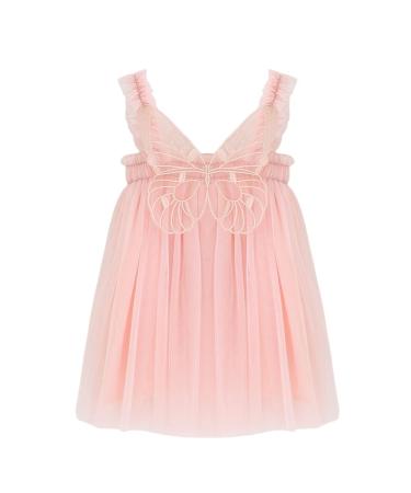 PythJooh Baby Girl Tulle Dress Toddler Girl Sleeveless Butterfly Wings Tutu Princess Dress Daisy Stars Sundresses for 0-4Years 2-3 Years Butterfly Wings Pink