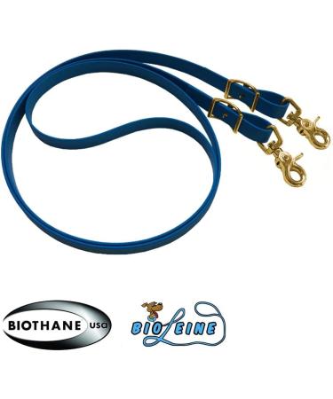 Organic Biothane Horse Reins - 2.70m Light Blue Closed Reins for Horses & Ponies | Dirt & Water-Repellent | 16mm Wide - Buy Online on GoSupps.com