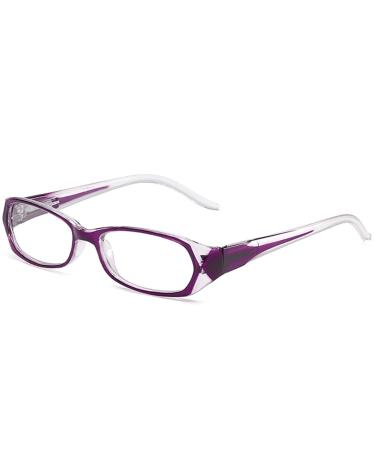 Gharaz fashionable reading glasses with spring hinges for men light reader for computers (color: purple size: 3.0+) 3.0+ purple