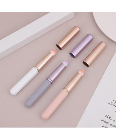 3pcs Portable Lip Brush Set - Travel Size Face Makeup Brush with Cover | Round Head Smudge Applicator for Lipstick & Eye Shadow (3 Colors - Buy Online on GoSupps.com